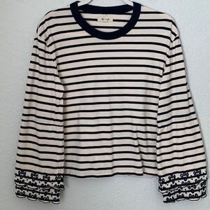 MADEWELL White/Blue Cotton Tunic Size S